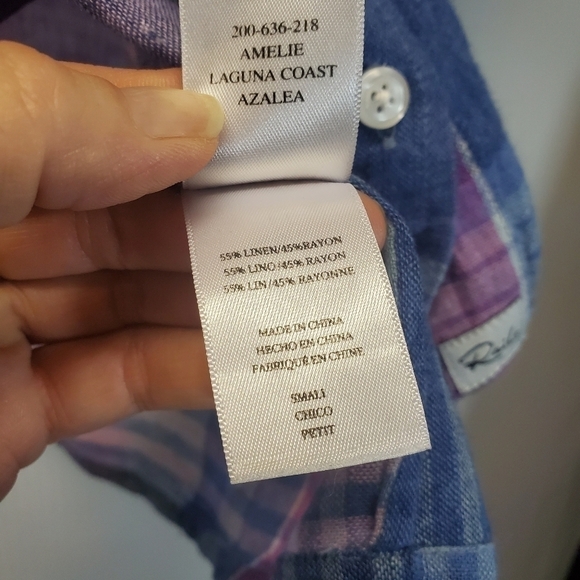 Rails Linen Plaid Tie Front Shirt -> Rails linen plaid tie front shirt - Picture 6 of 9